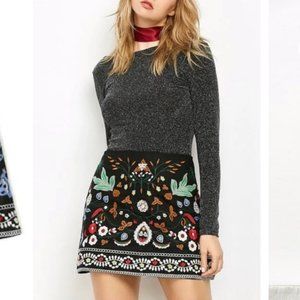 BBWM embroidered black mini skirt
